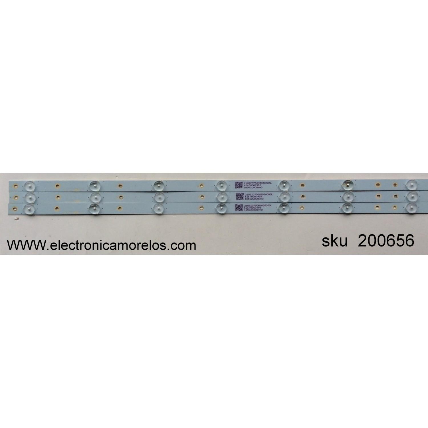KIT DE LED PARA TV / VIZIO TPT315BS-FHBN0.K REV:S49P2L / 210BZ07D0M3030C05L / 1B5620000YA0 / MODELO D32X-D1 LTTUUKNS